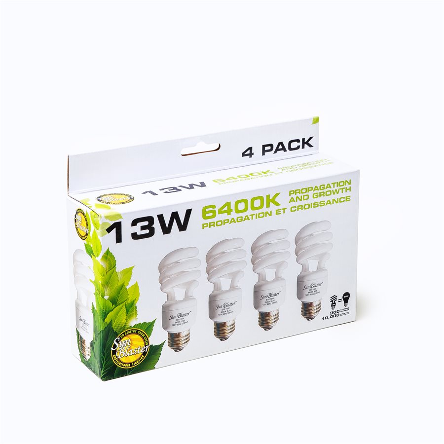 SunBlaster Fluocompact Bulb 13W 6400K (4 Pack)